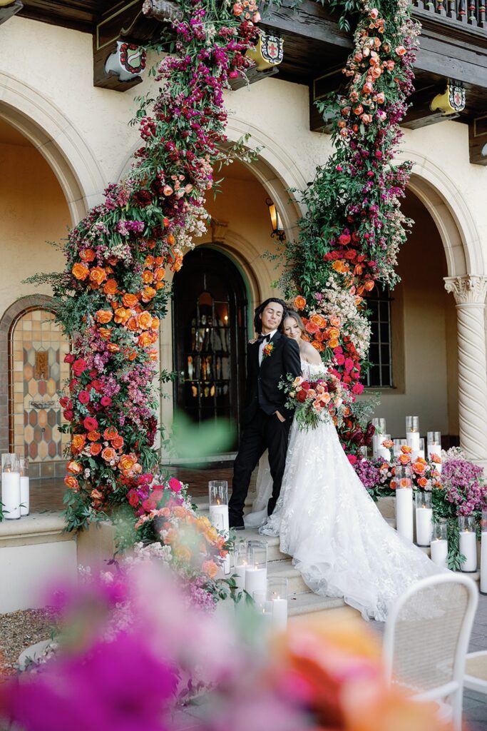 Sarasota wedding florist with incredible 2-story installation 