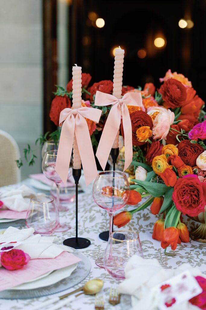 Feminine wedding bow details with pink color scheme for Southwest Florida wedding
