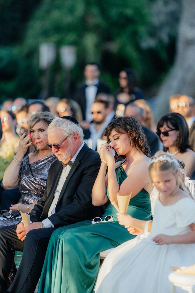 Emotional family during wedding ceremony 